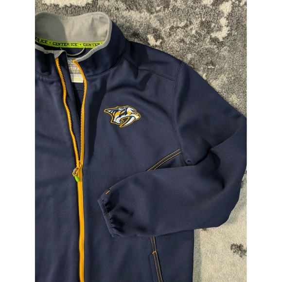 Nashville Predators Navy Blue Reebok Center Ice Full Zip‎ Hockey Jacket NHL - Picture 2 of 7